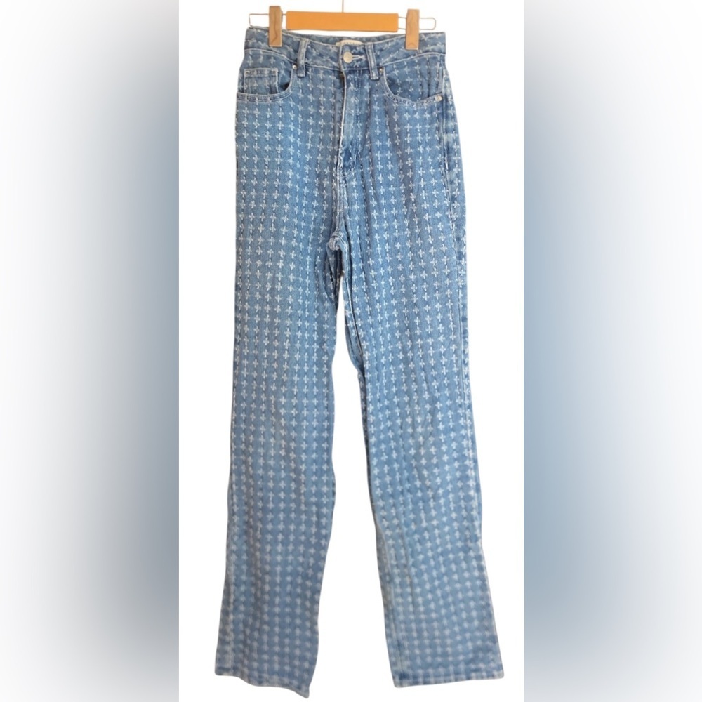 PacSun High-Rise Patterned Blue Jeans - Picture 2 of 9